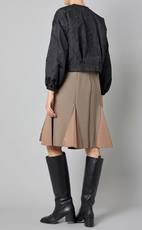 フラワージャガードノーカラーブルゾン