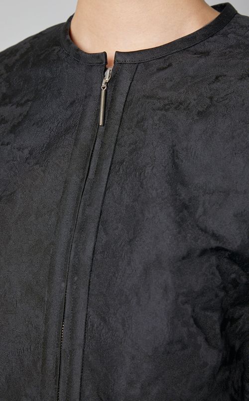 フラワージャガードノーカラーブルゾン