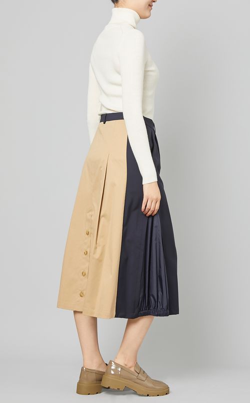 マルチマテリアルフレアスカート