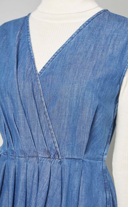 ライトデニムカシュクールワンピース