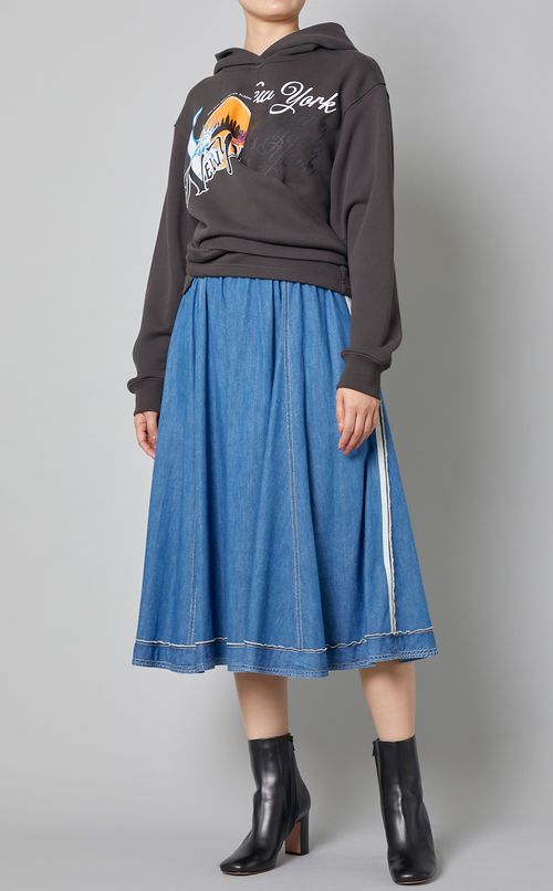 NYプリントフロントラップフーディー