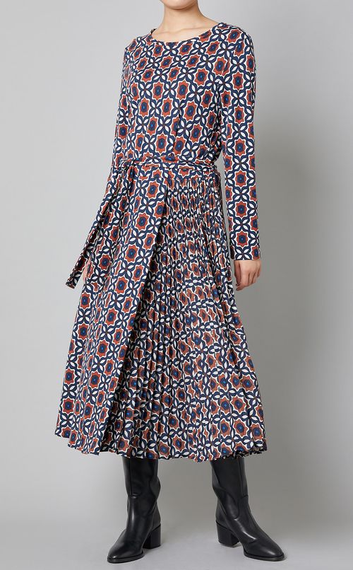 インターロックプリントジャージワンピース