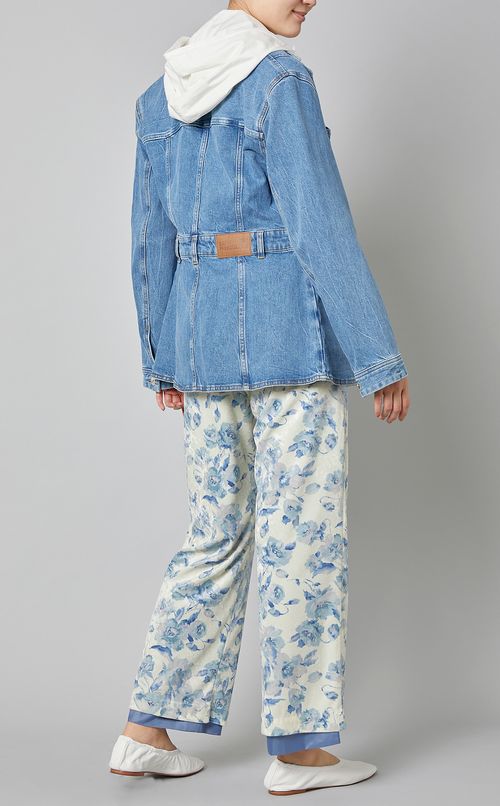 フローラルプリントベロアパンツ