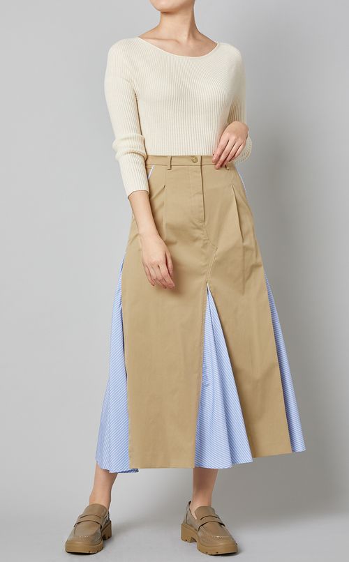 バイマテリアルフレアスカート