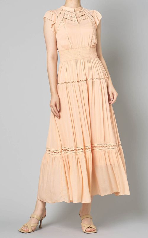 ウエストシャーリングレースワンピース