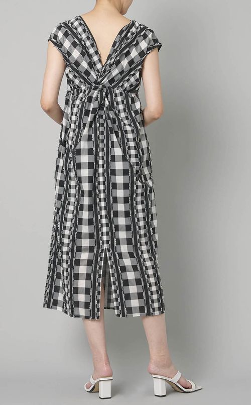 フリンジギンガムワンピース