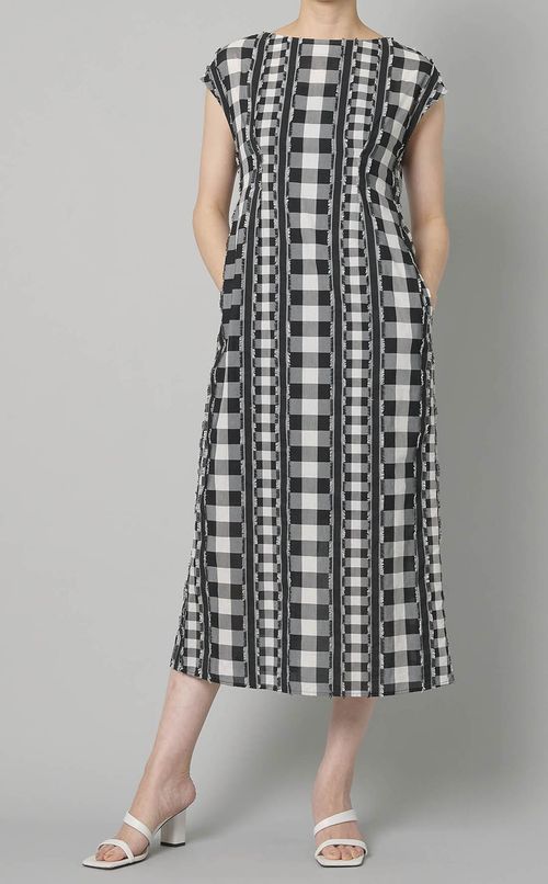 フリンジギンガムワンピース