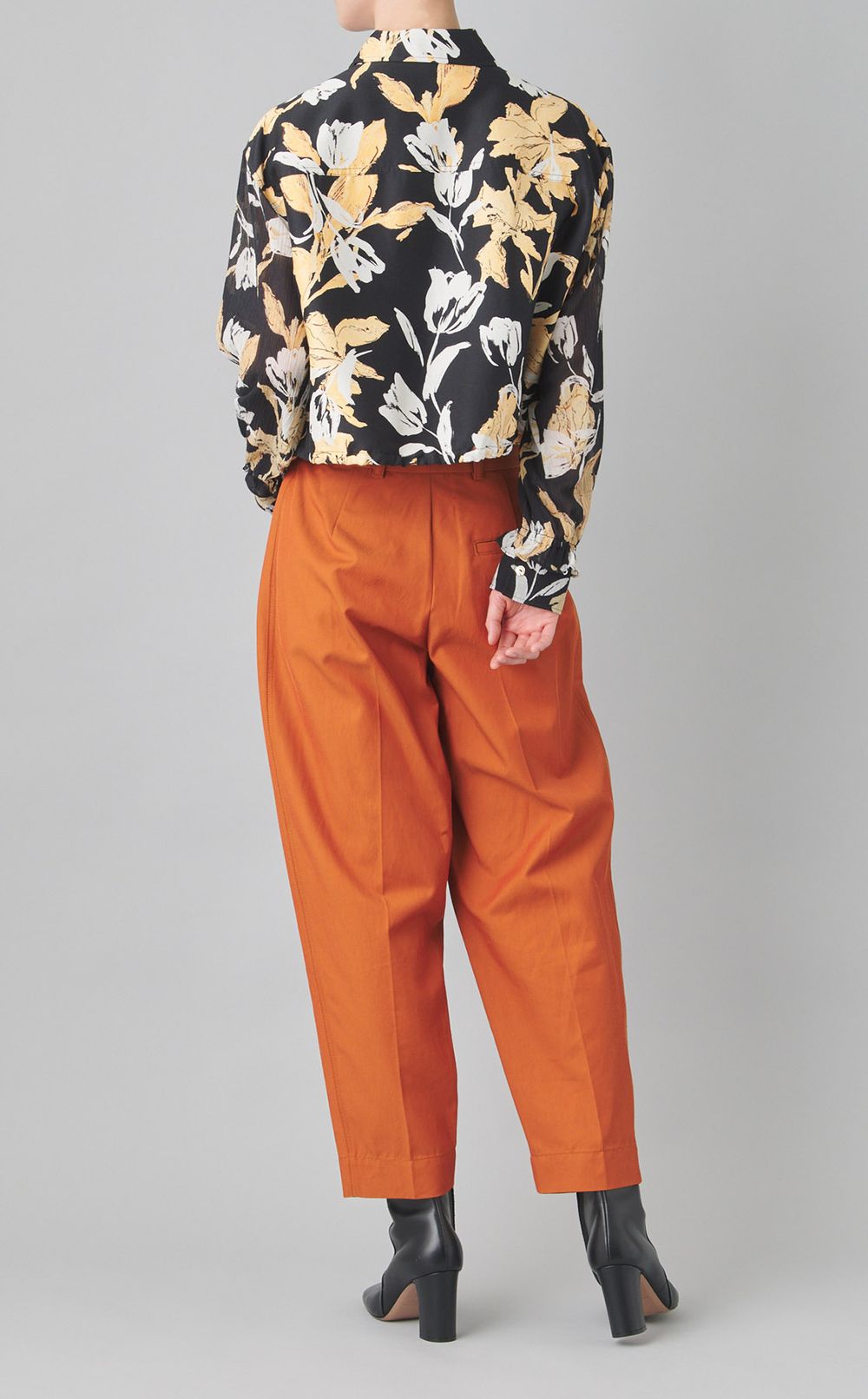 フラワープリントシャツジャケット