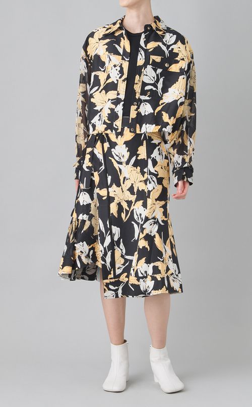 フラワープリントシャツジャケット