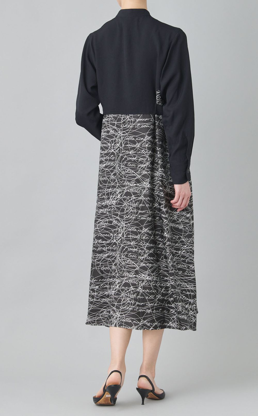 レタープリントシャツワンピース