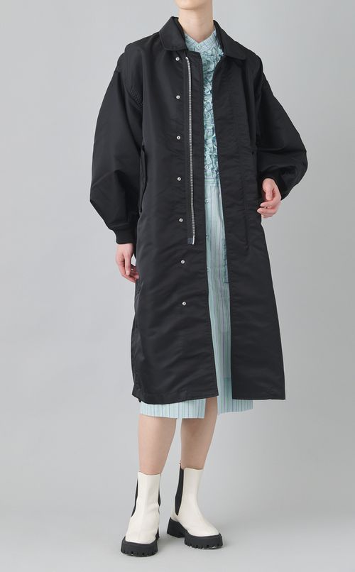 フリルロングシャツワンピース