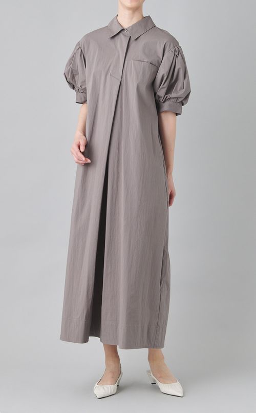 パフスリーブシャツワンピース