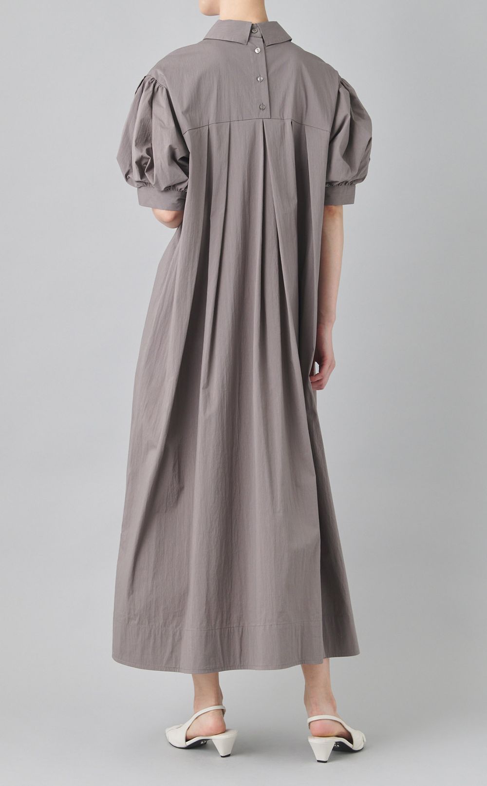 パフスリーブシャツワンピース