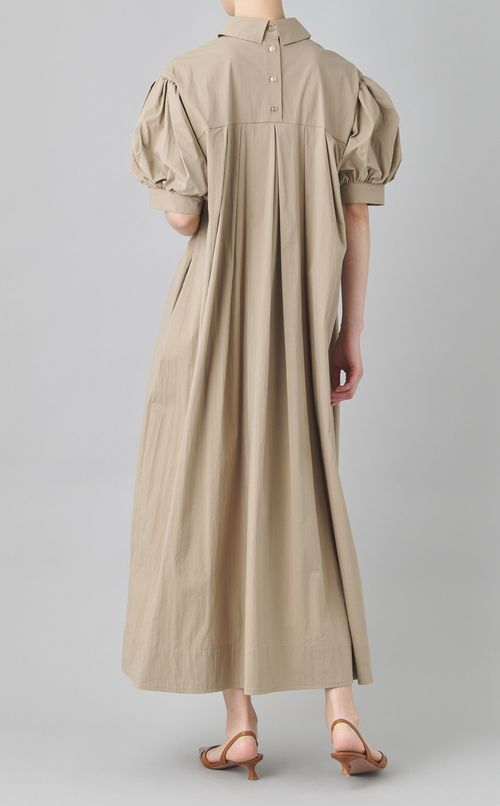 パフスリーブシャツワンピース