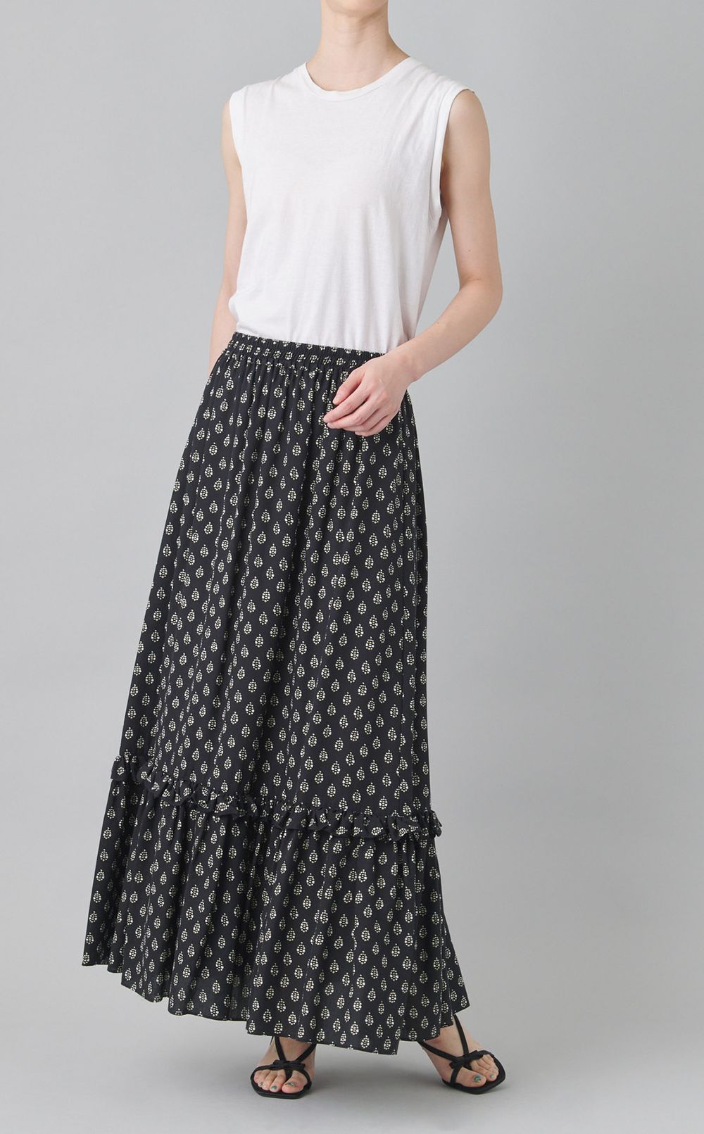 プリントティアードフリルスカート