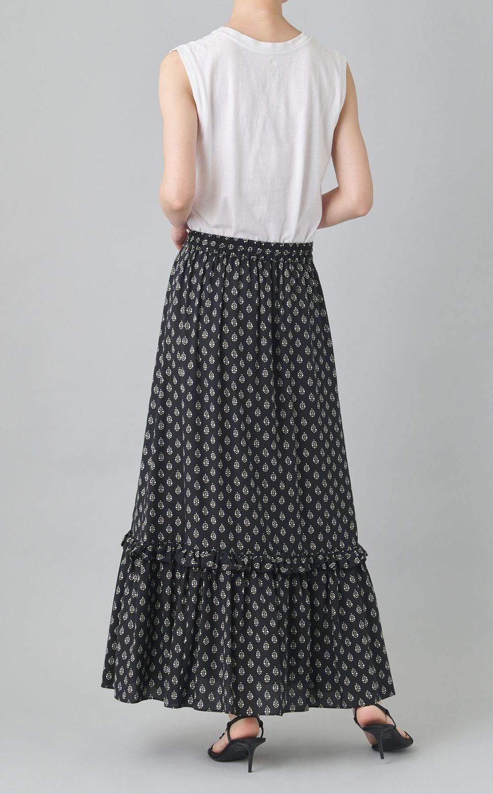 プリントティアードフリルスカート