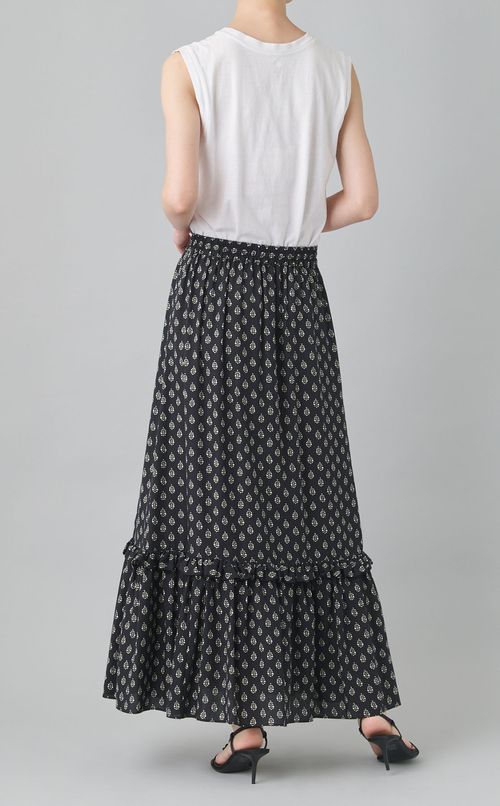 プリントティアードフリルスカート