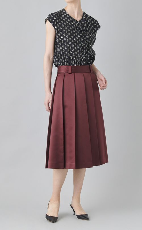 プリントフリルブラウス