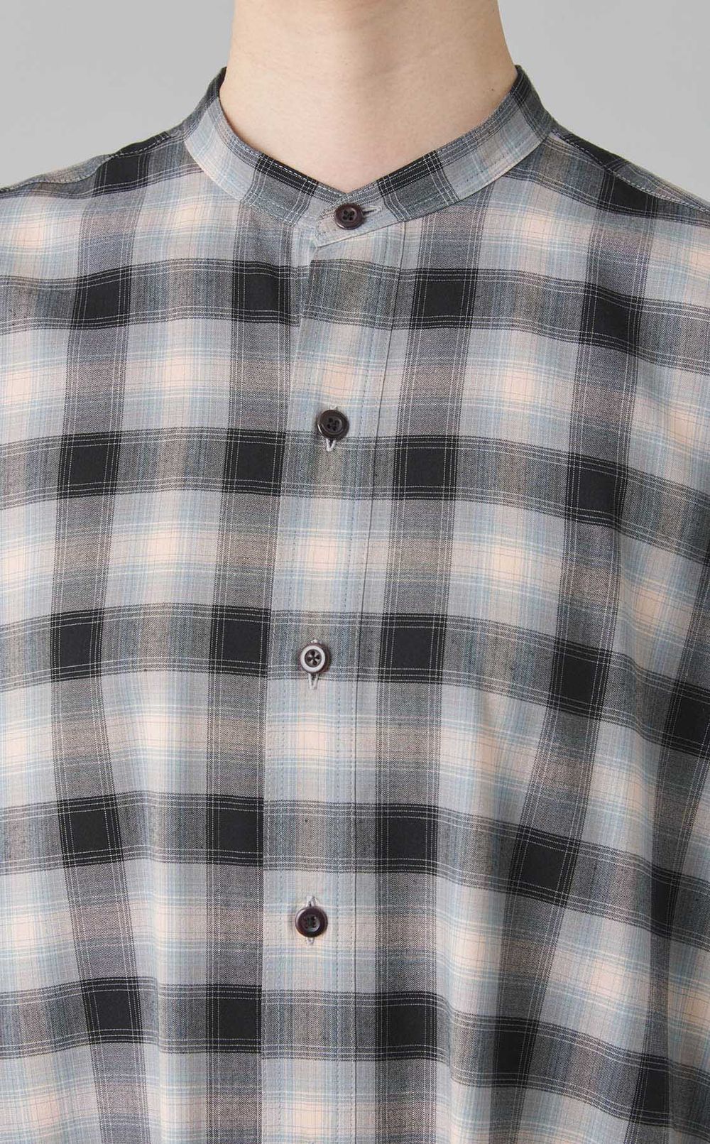 オンブレチェックシャツワンピース