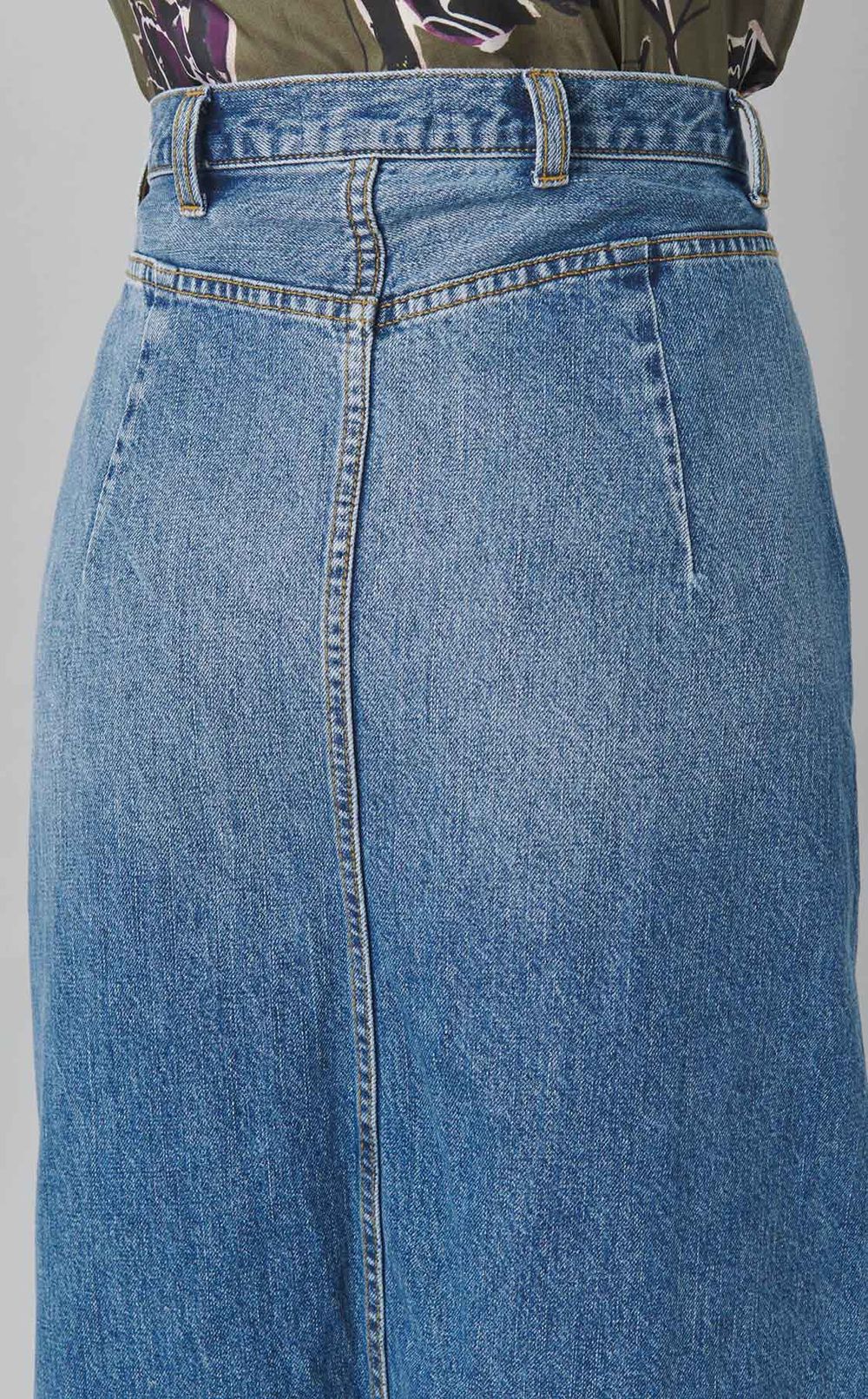 ヘムフレアデニムロングスカート