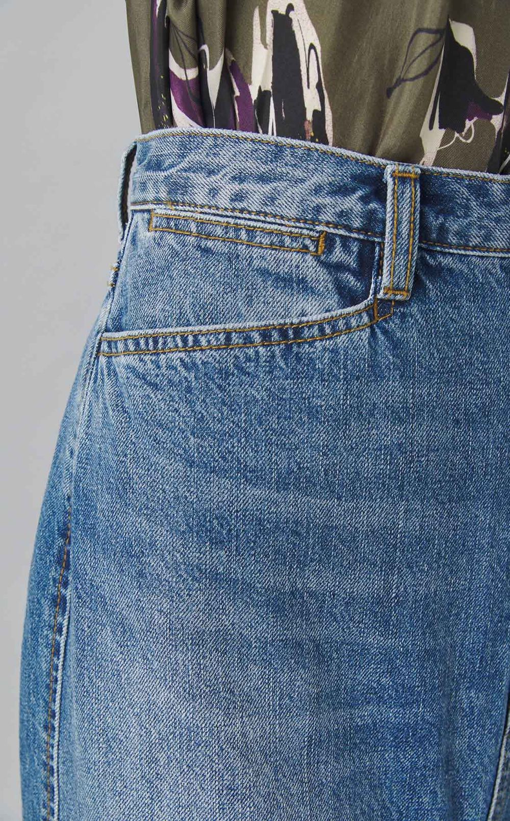 ヘムフレアデニムロングスカート