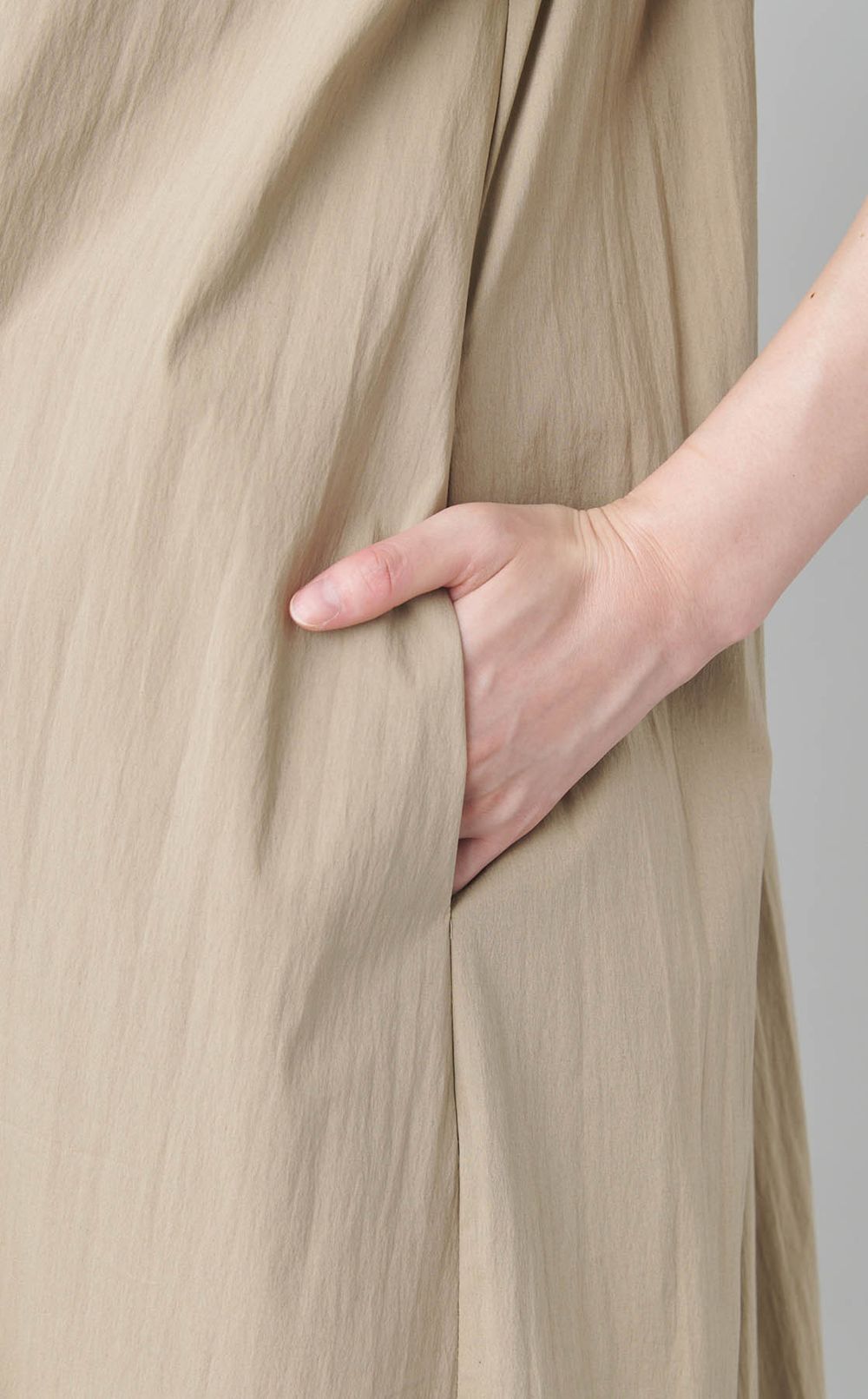 パフスリーブシャツワンピース