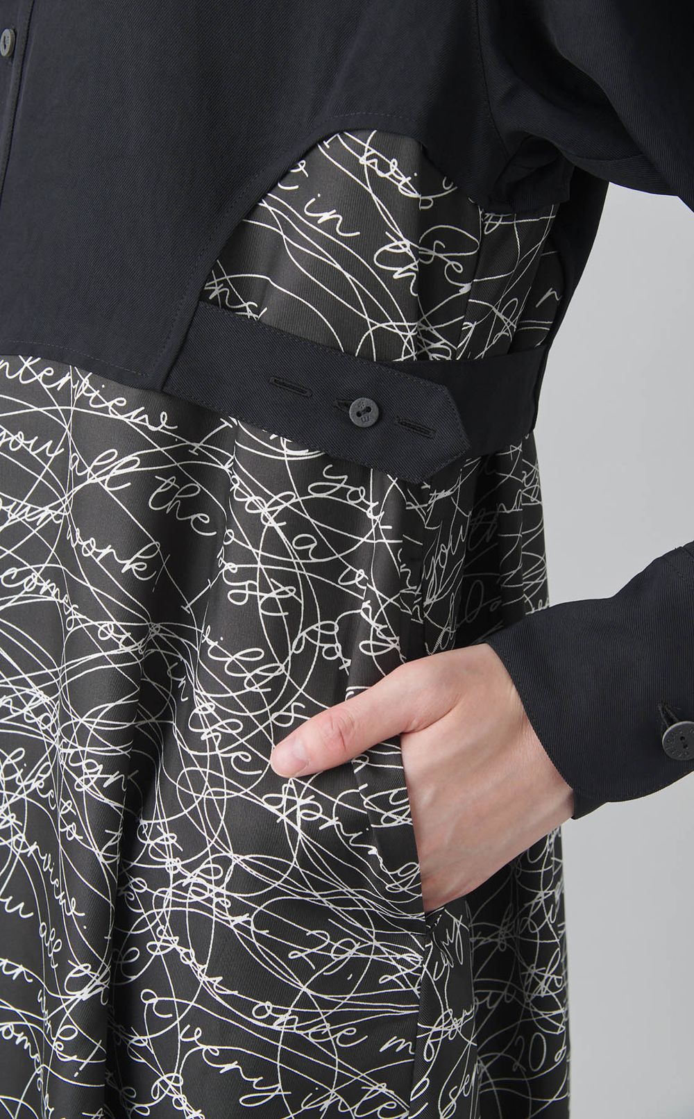 レタープリントシャツワンピース