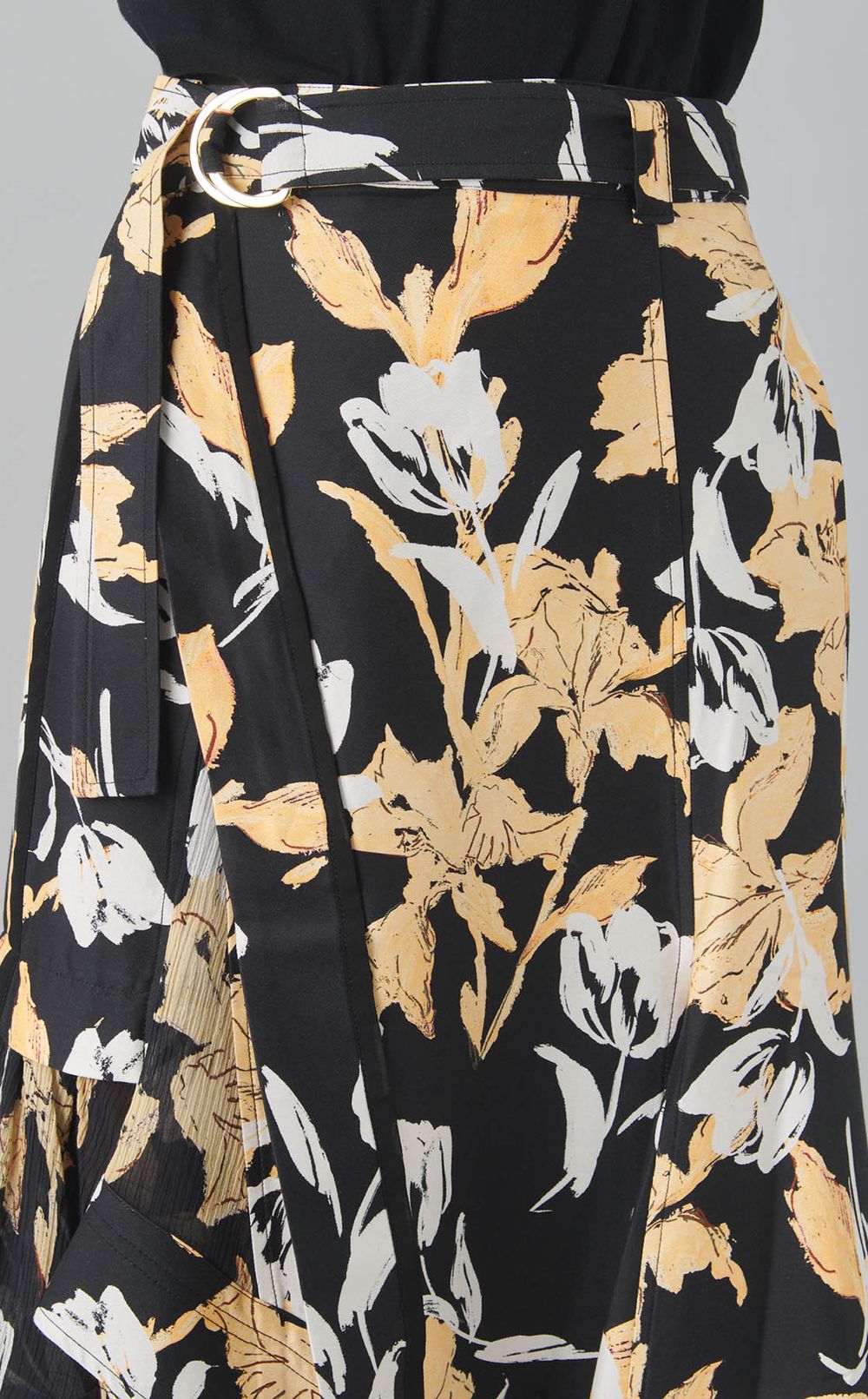 フラワープリントレイヤードスカート