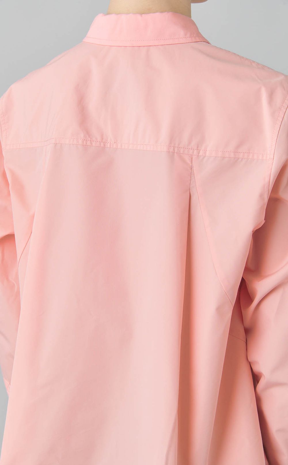 異素材ヘムフレアシャツ