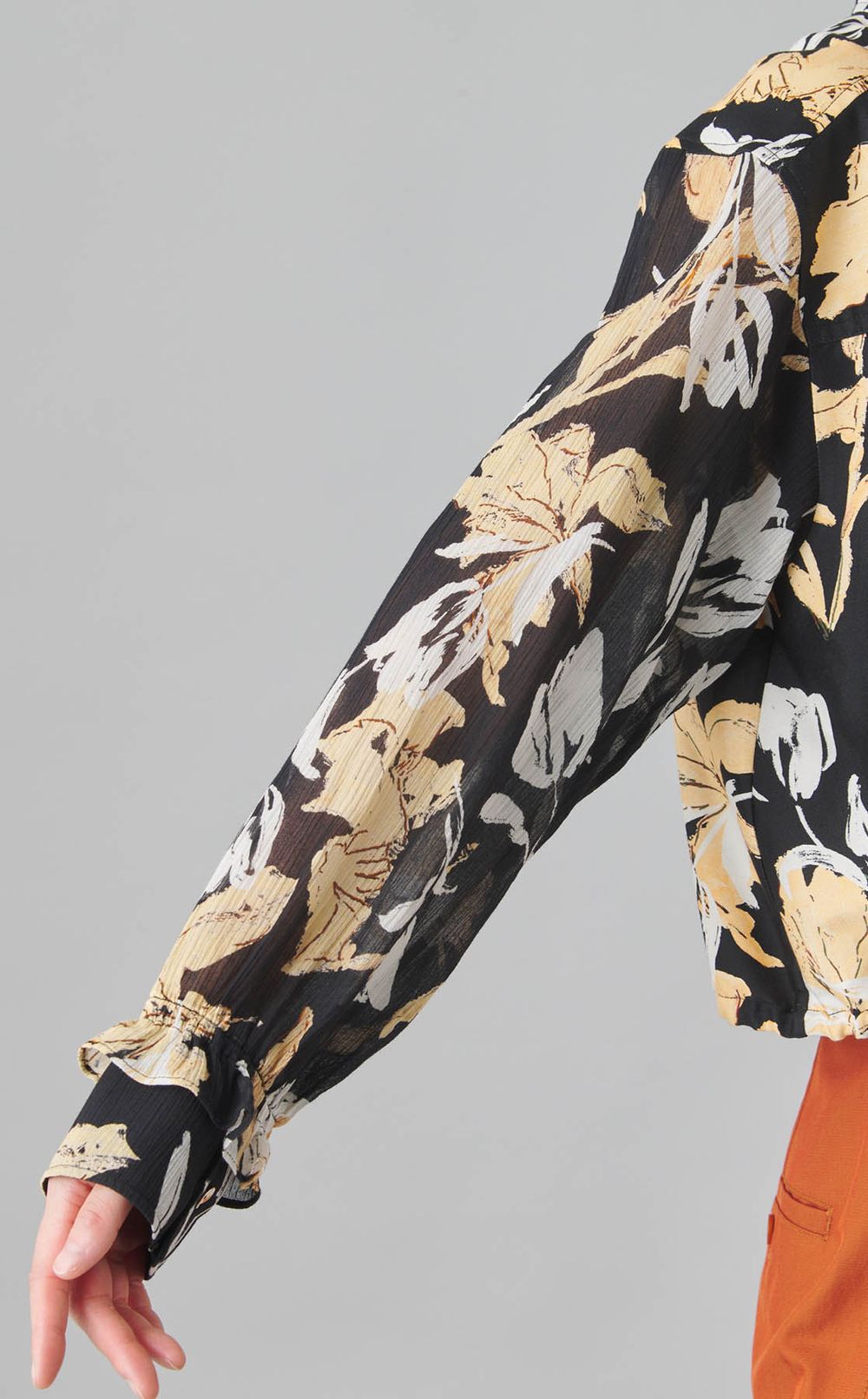 フラワープリントシャツジャケット