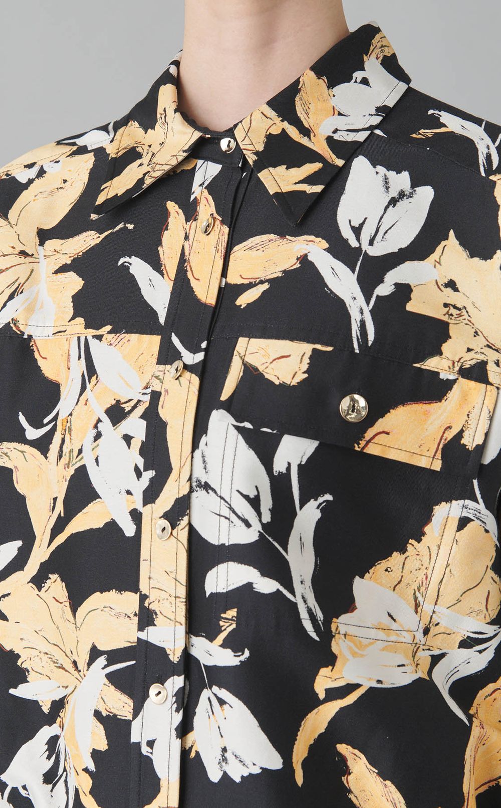 フラワープリントシャツジャケット