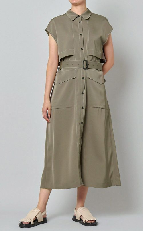 トリアセテートツイルステッチワンピース