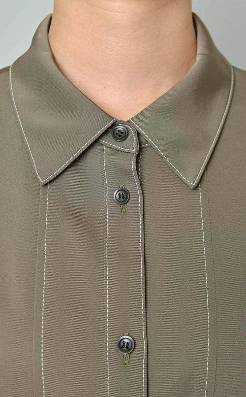 トリアセテートツイルステッチワンピース