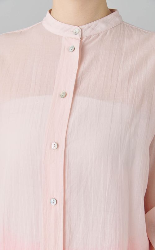 レーススリーブバンドカラーシャツ