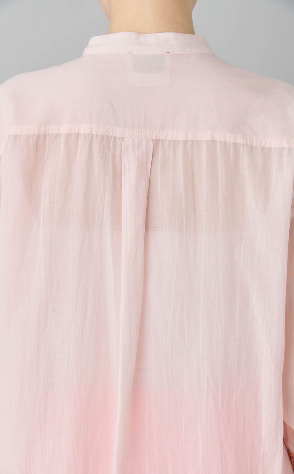 レーススリーブバンドカラーシャツ