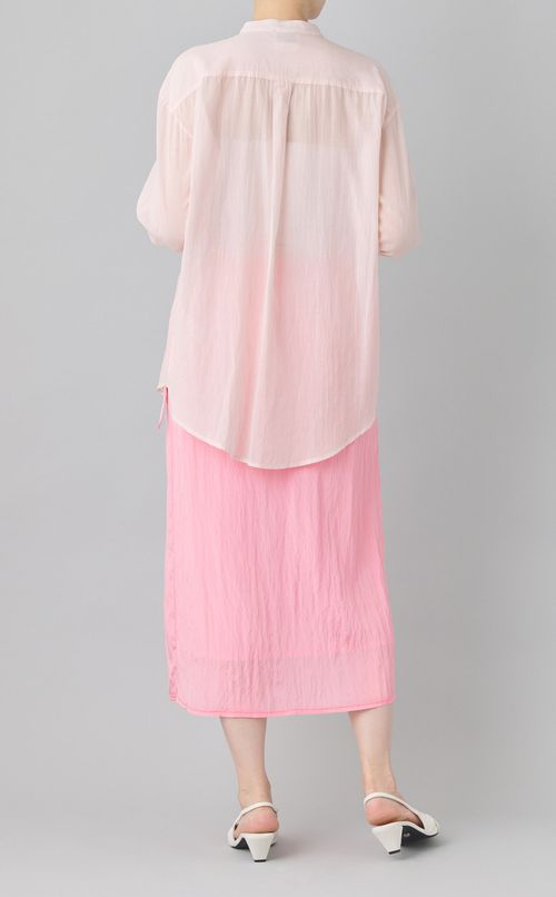 ナイロン混ラップミディスカート