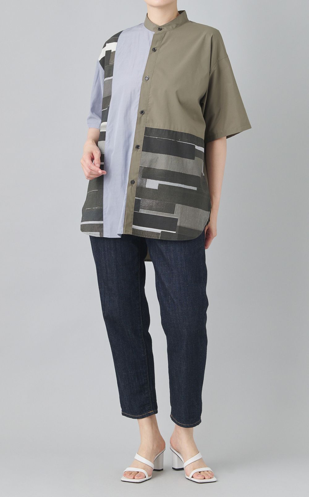 【reADdress】リメイクスタンドカラーシャツ