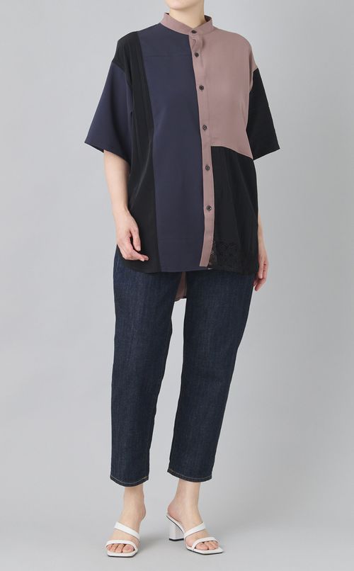 【reADdress】リメイクスタンドカラーシャツ