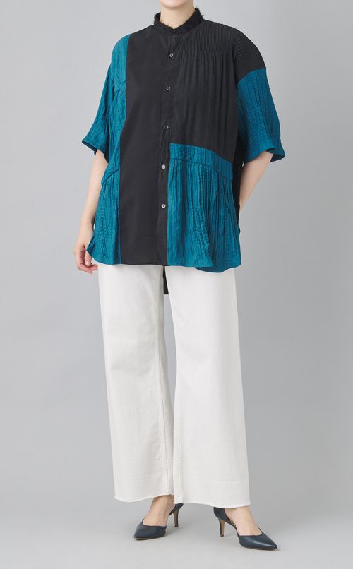 【reADdress】リメイクスタンドカラーシャツ