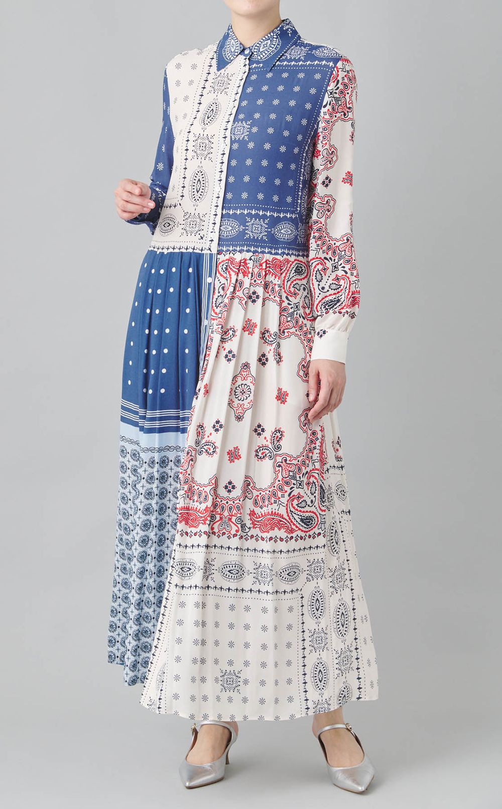 バンダナプリン卜シャツワンピース