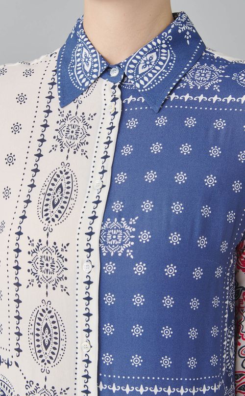 バンダナプリン卜シャツワンピース