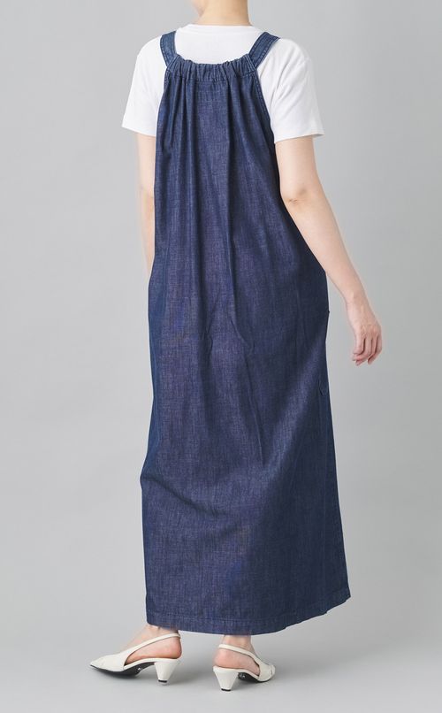 ライトデニムサロペットワンピース
