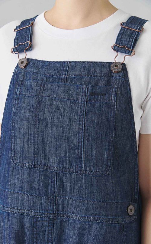 ライトデニムサロペットワンピース