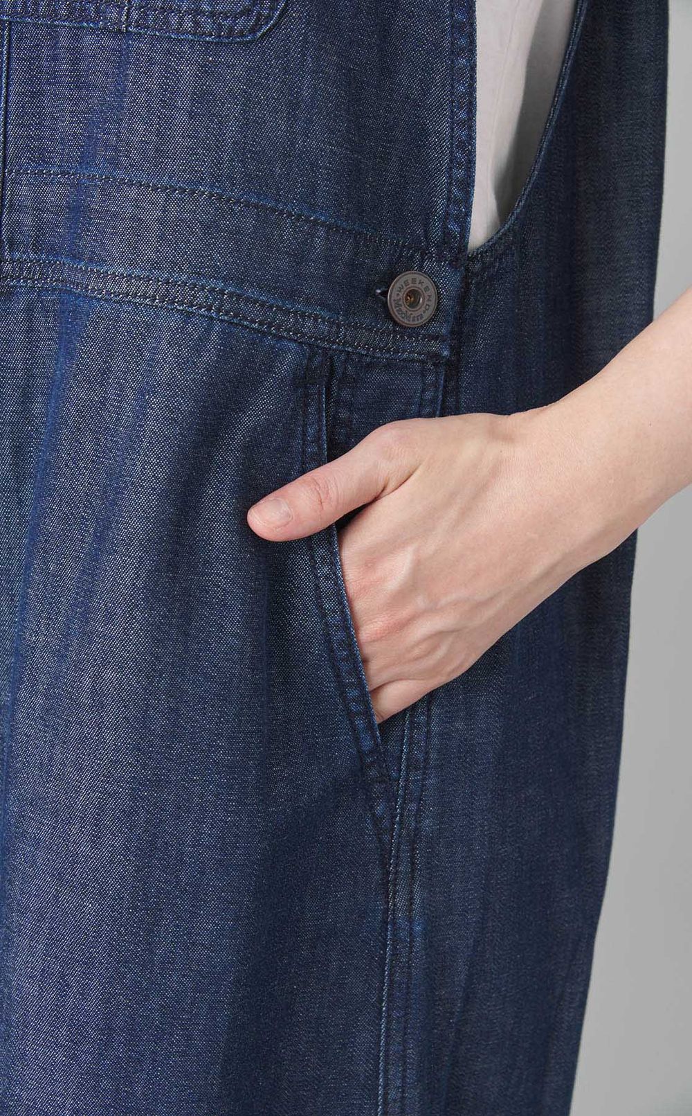 ライトデニムサロペットワンピース