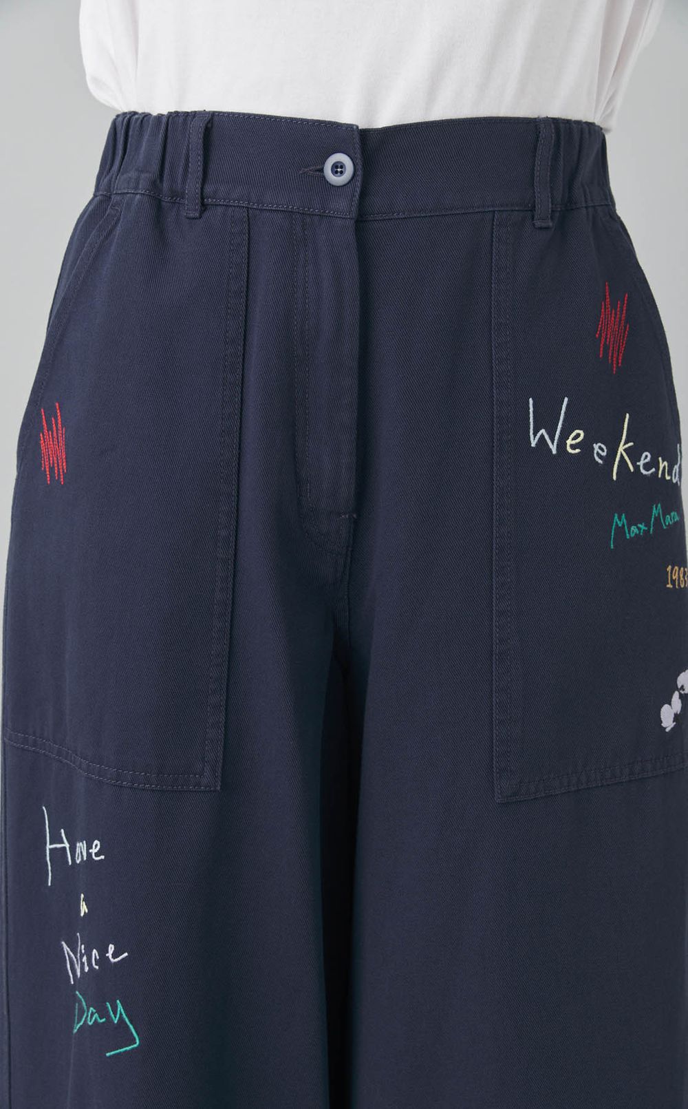 エンブロイダリーコットンワークパンツ