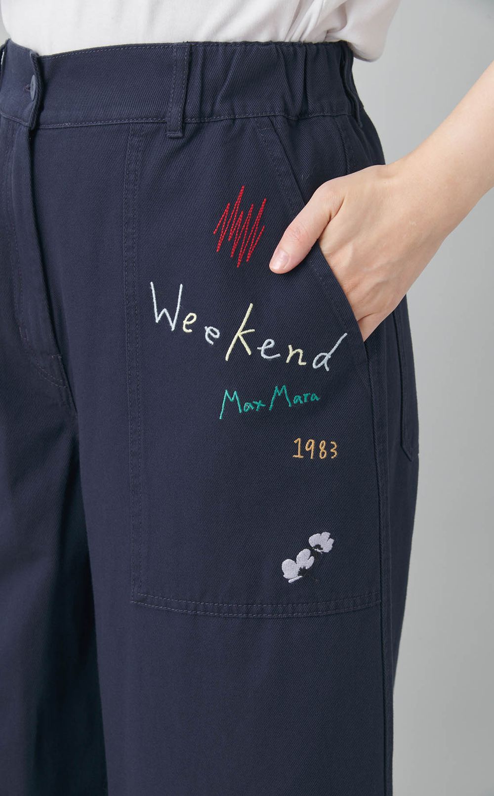 エンブロイダリーコットンワークパンツ