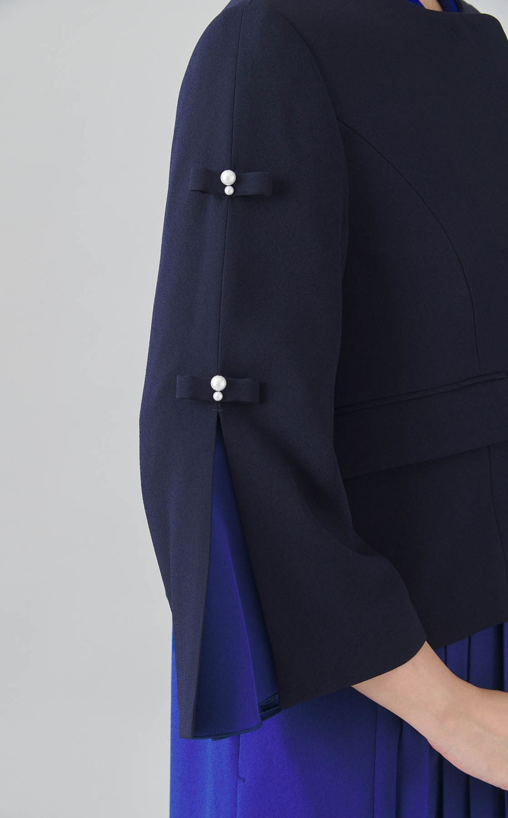 パールリボンノーカラージャケット