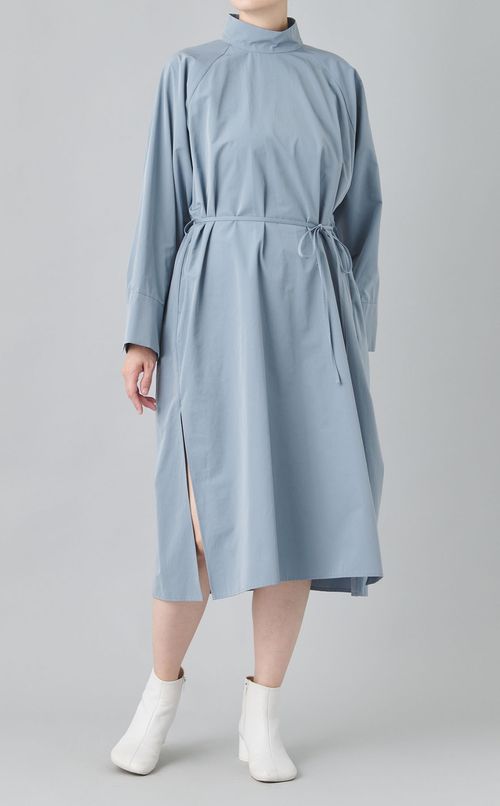 タフタスタンドカラー ワンピース