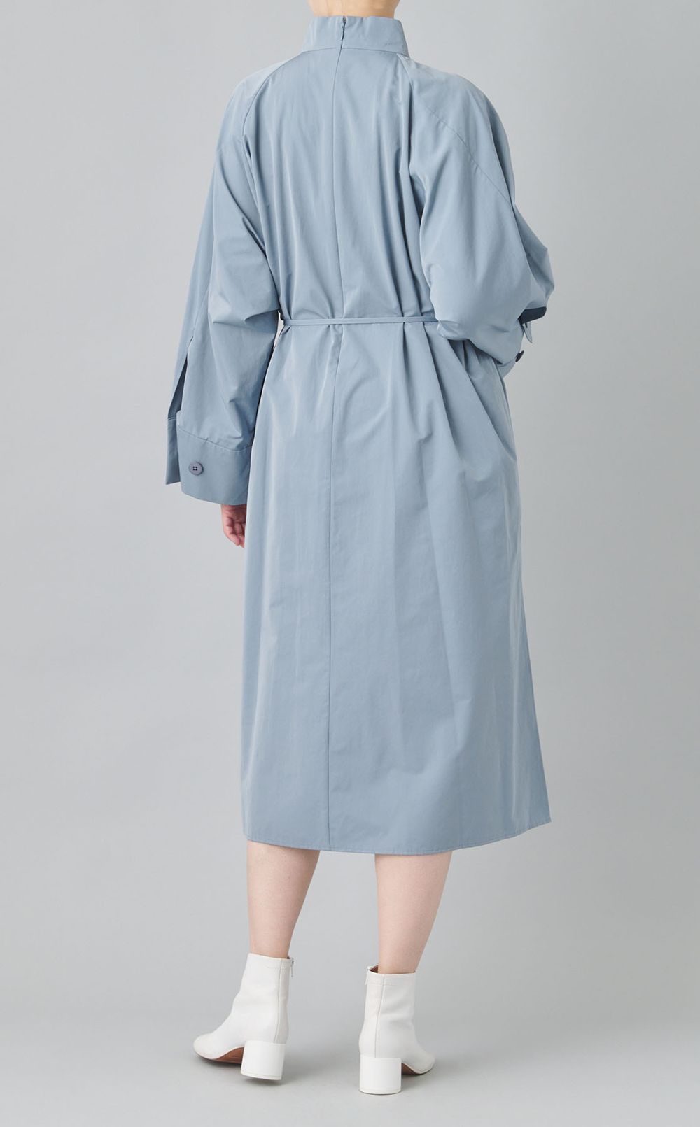 タフタスタンドカラー ワンピース