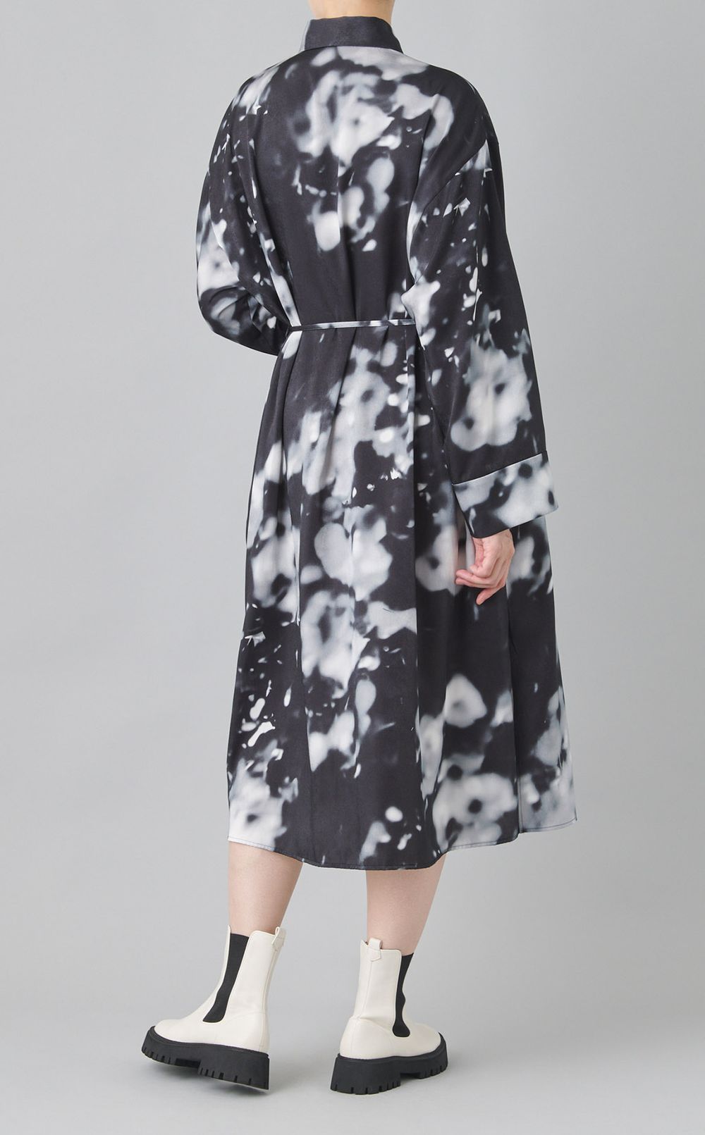 ボカシプリントシャツワンピース